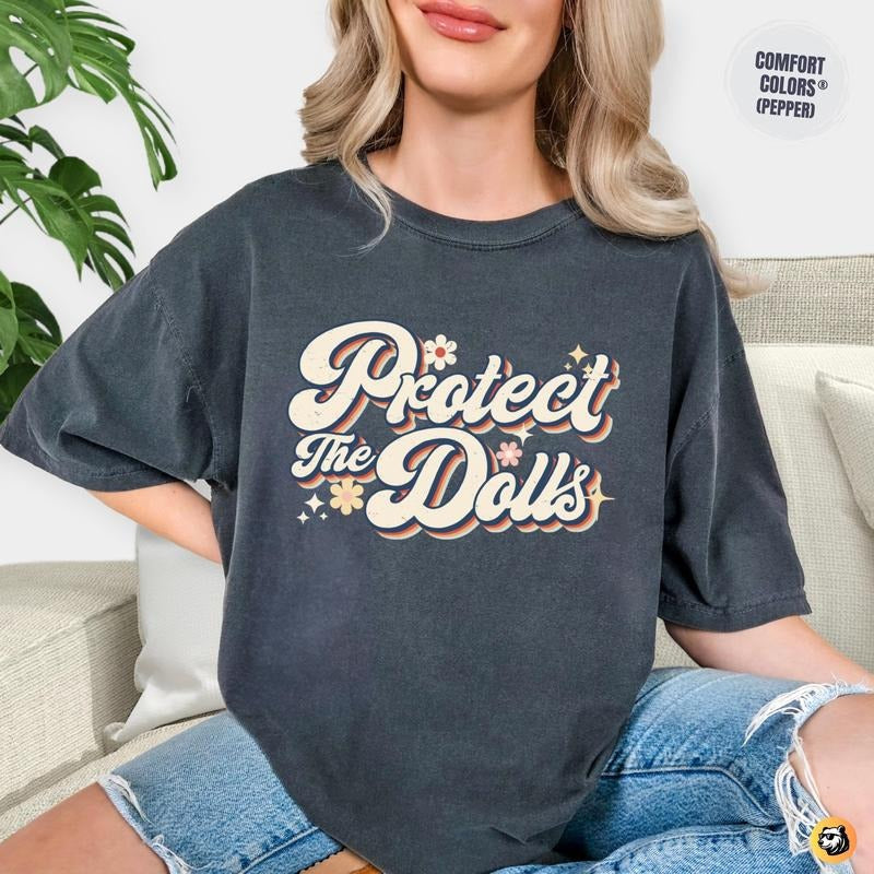Protect Dolls Retro Groovy Trans Solidarity Shirt Gender Equality LGBTQ+ Rights Support Pride T-Shirts