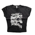Punk Y2K Baby Short Sleeve Top Gothic Street Star Rock Singer Print Summer Top Emo Rock Girl T-Shirts