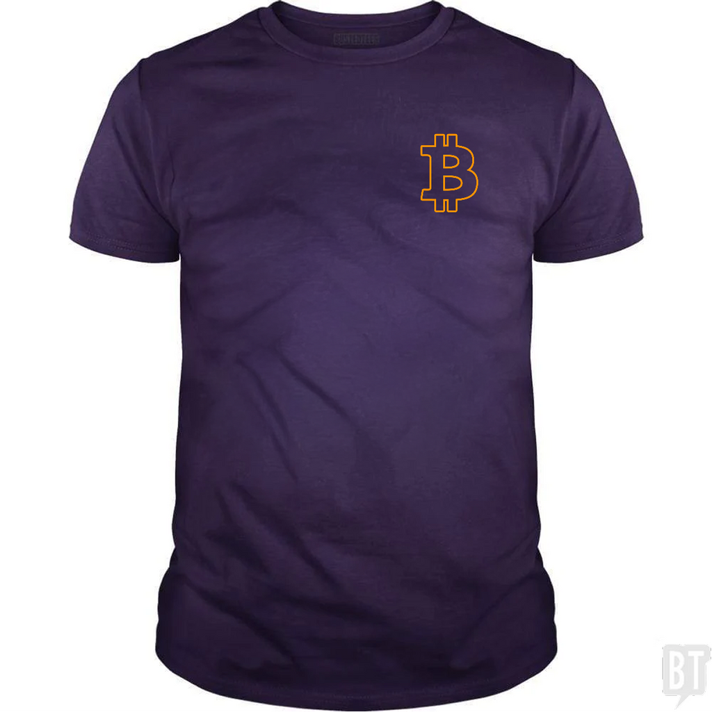 Bitcoin Logo Outline Left Chest