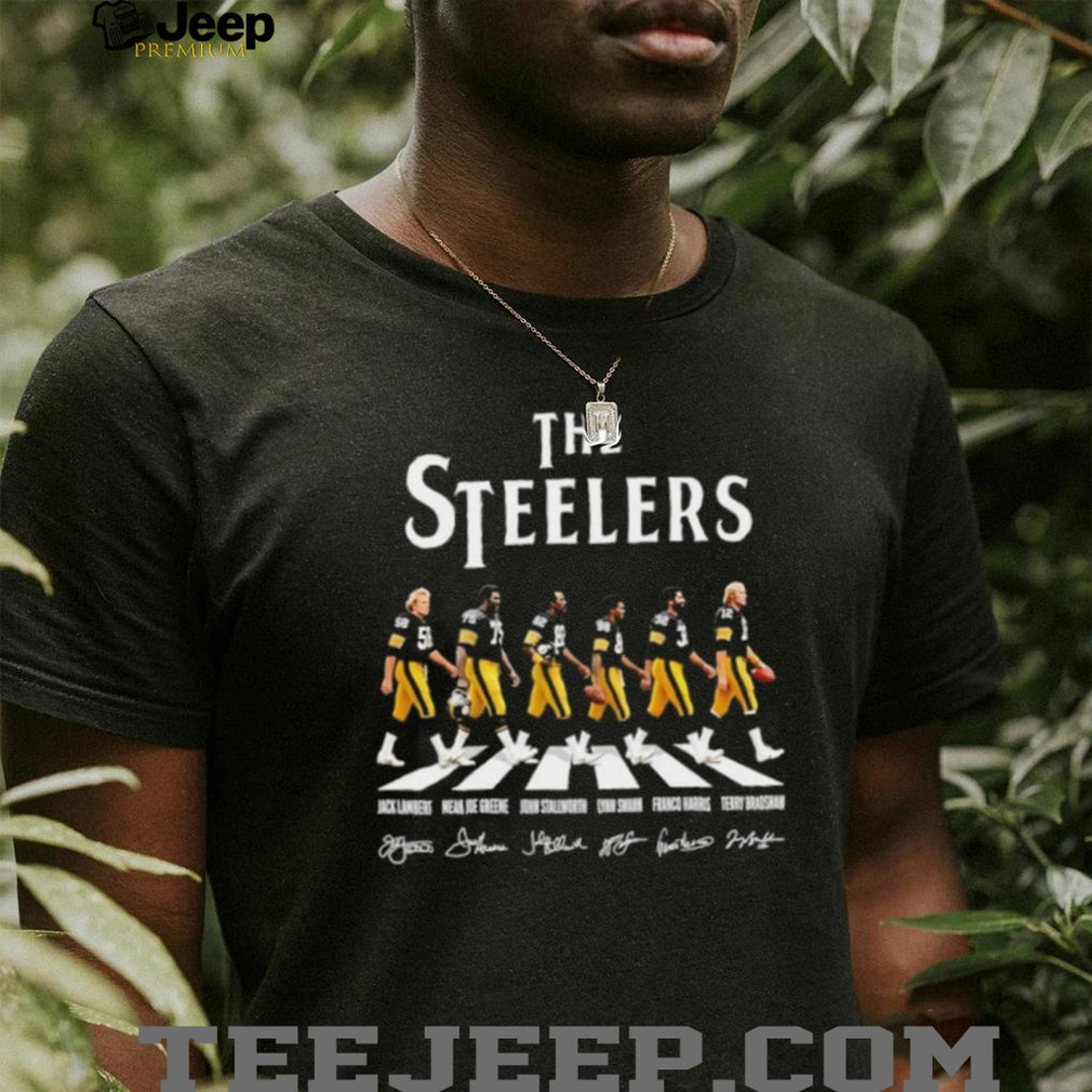 The Steelers Jack Lambert Mean Joe Greene John Stallworth Lynn Swann Franco Harris Terry Bradshaw Abbey Road Signatures Shirt