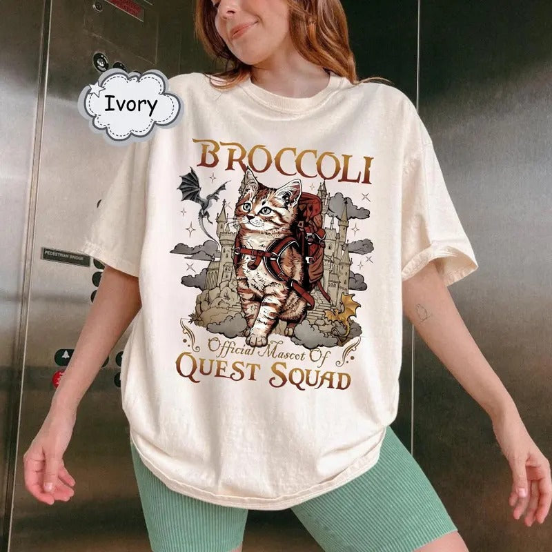 Quest Squad Broccoli Official Mascot Shirt Onyx Storm Shirt Fourth Wing Ridoc Romantasy Fan Shirt Dragon Rider Bookish T-Shirts