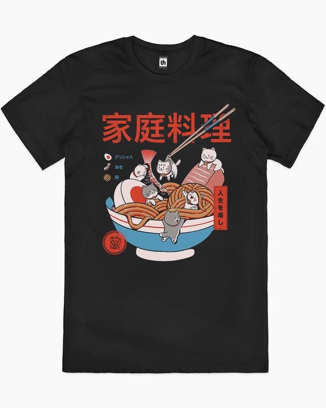 RAMEN MINI CATS Summer Cotton Cotton Menswear S 3XL Soft Top T-Shirts