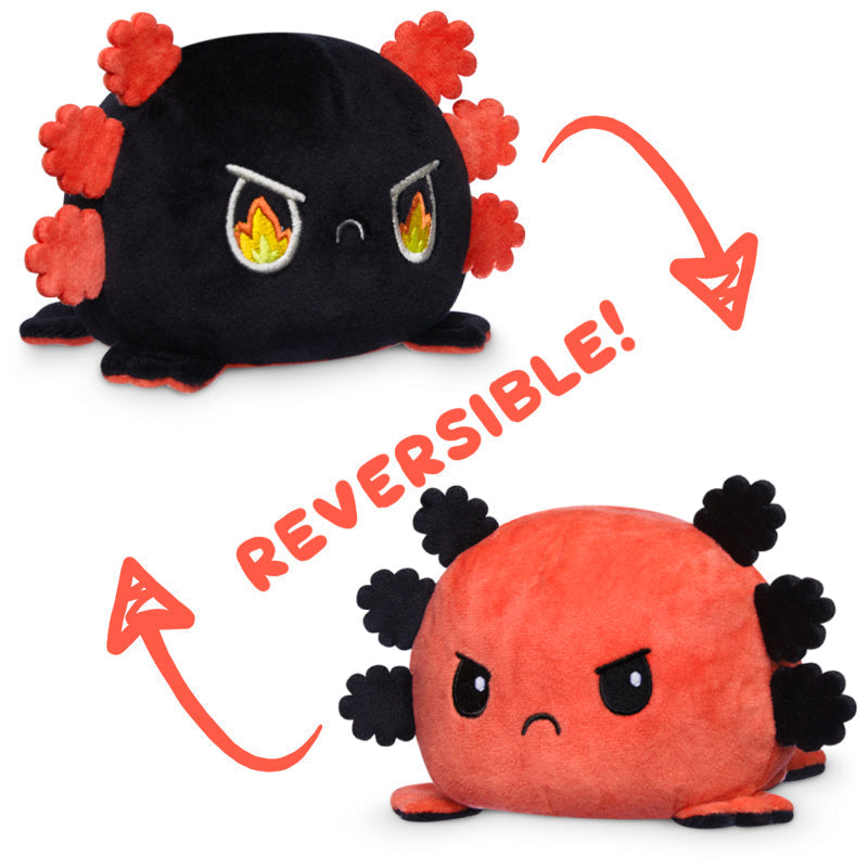 TeeTurtle Reversible Axolotl Plushie (Black + Red)