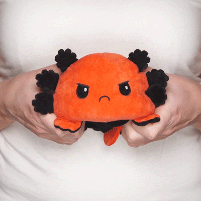 TeeTurtle Reversible Axolotl Plushie (Black + Red)