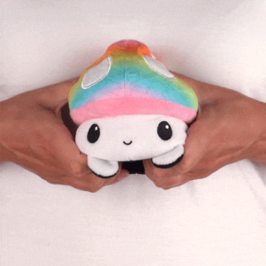 TeeTurtle Reversible Mushroom Plushie (Gray + Rainbow)