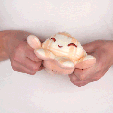TeeTurtle Reversible Octopus Plushie (Khaki Plaid + Peach)