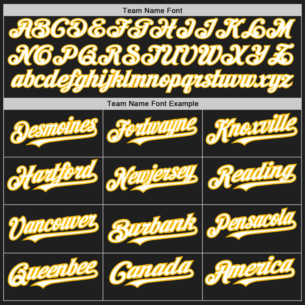 Custom Black White-Gold Authentic Raglan Sleeves Baseball Jersey