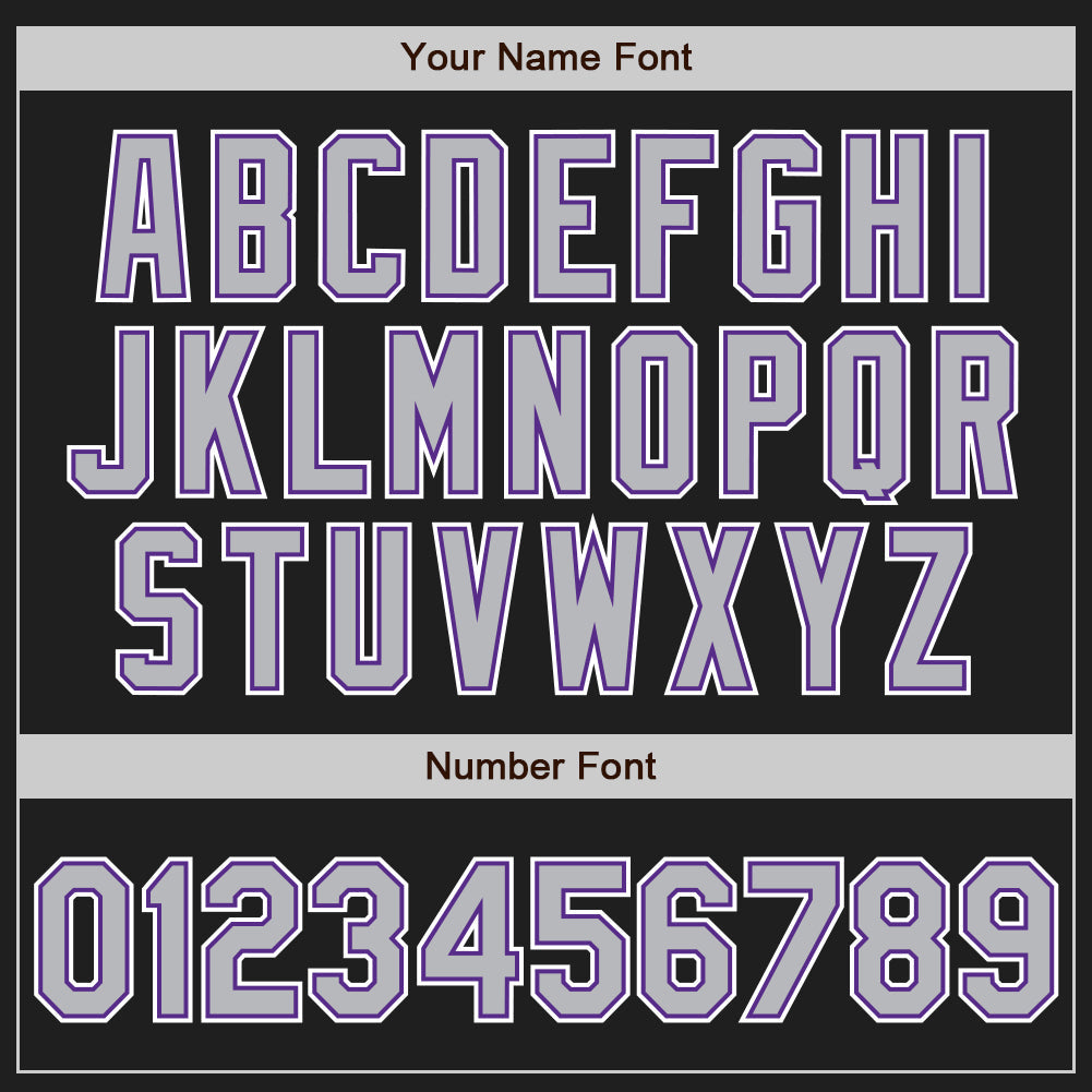 Custom Black Gray-Purple Authentic Raglan Sleeves Baseball Jersey