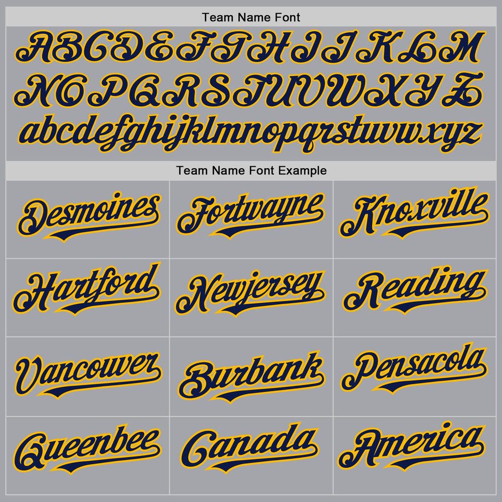Custom Gray Navy-Gold Authentic Raglan Sleeves Baseball Jersey