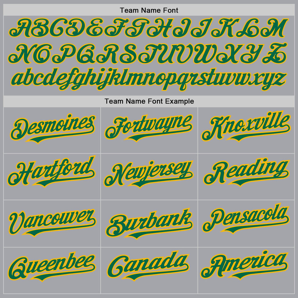 Custom Gray Kelly Green-Gold Authentic Raglan Sleeves Baseball Jersey