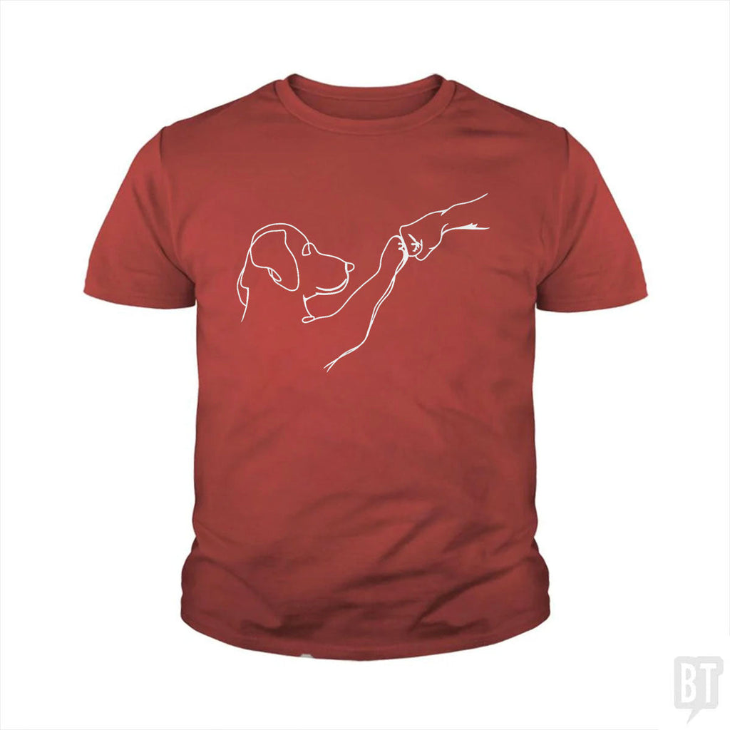 Dog and Human Fist Bump Kids Shirt