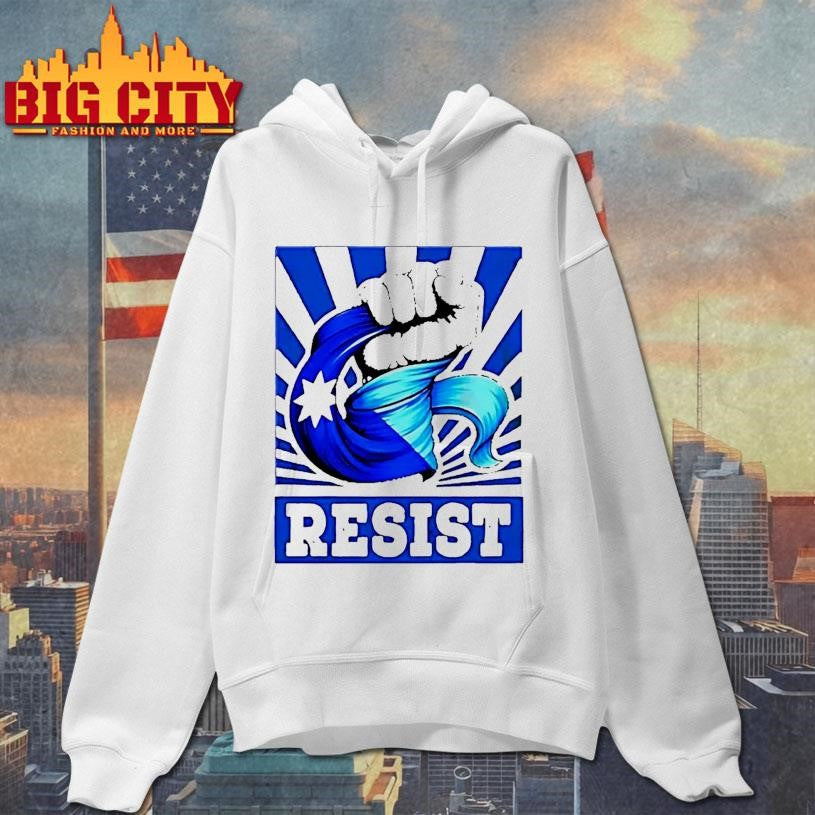 Resist Raising Fist Blue State Of Minnesota Star Shirt