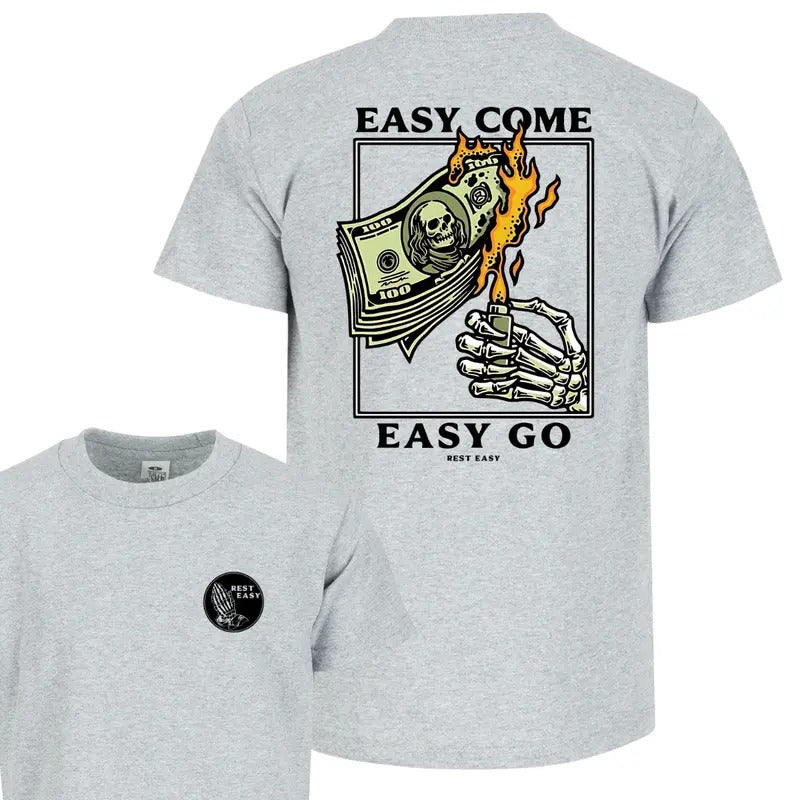 Rest Easy Easy Come Easy Go Skeleton Casual & Comfy Perfect & Streetwear Top Menswear T-Shirts