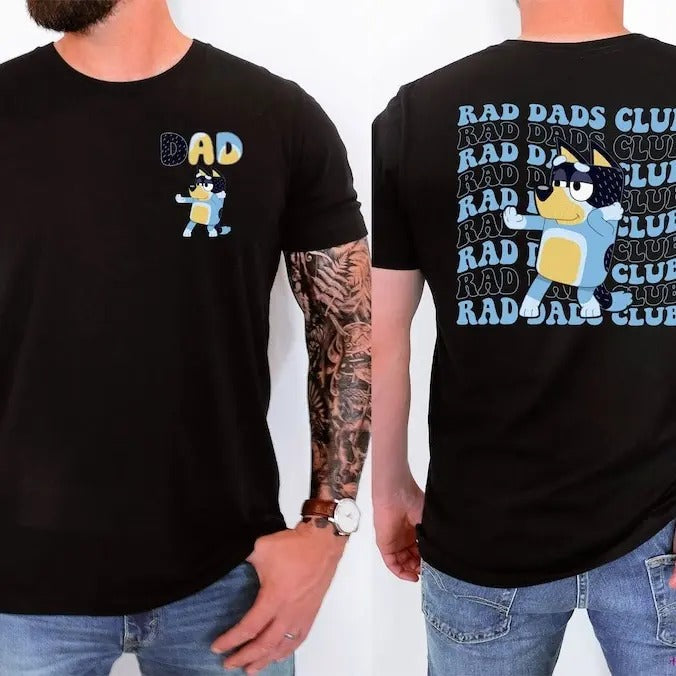 Retro Rad Dads Club Bluey Shirt Bluey Cool Dads Club Shirt Retro Bandit Heeler Shirt Dad Shirt Bluey Family Shirt T-Shirts