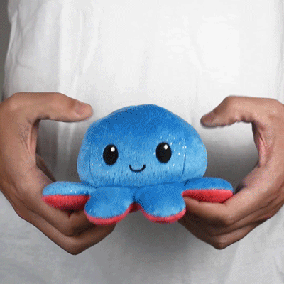 Reversible Octopus Plushie (Red + Blue)