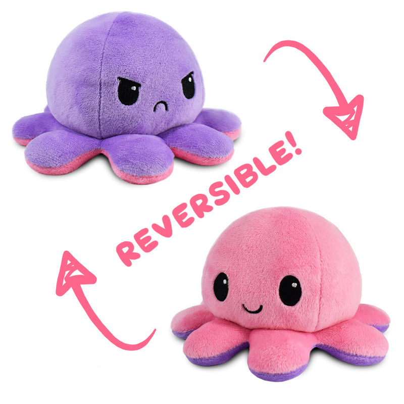 TeeTurtle Reversible Octopus Plushie (Purple + Pink)