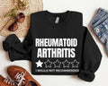 Rheumatoid Arthritis I Would Not Recommend Arthritis Awareness RA Survivor Blue Purple Ribbon Support Warrior . Casual Fabric T-Shirts