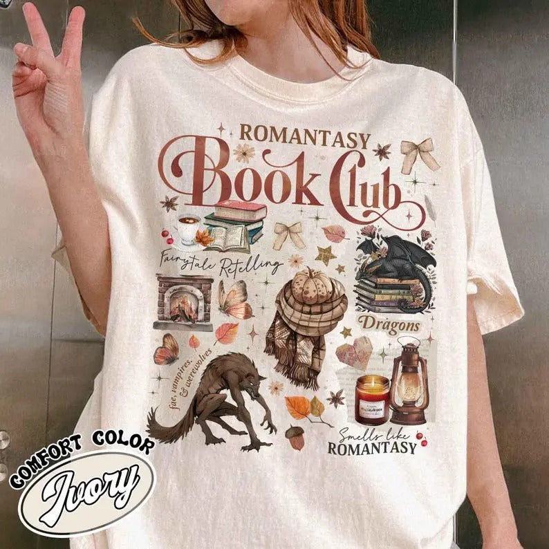 Romantasy Reader Book Club Romantasy Book Club Shirt Fall Book Shirt Fall Love Reading Fall Book Club Shirt Fall Bookish Shirt T-Shirts