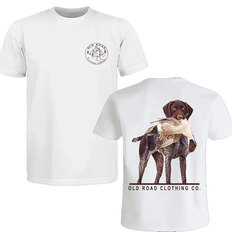 [SALE UP 45%] Old Road Duck Hunting German Wirehaired Pointer Duck Hunting T-Shirts