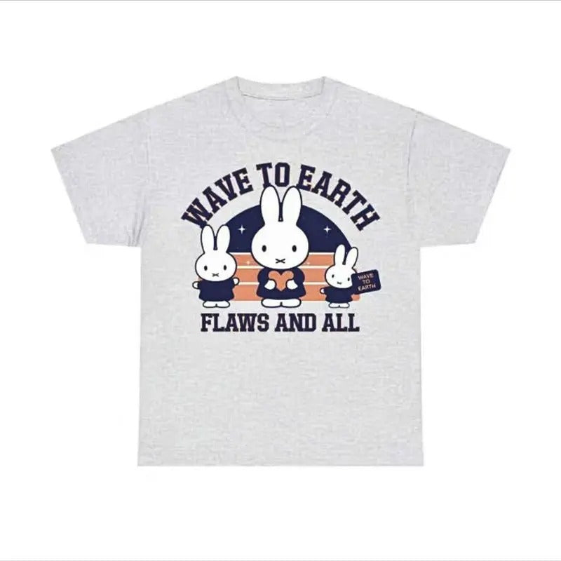 [SALE UP 45%] Wave Earth Band Flaws All Miffy Music Lovers Cotton Classic Menswear T-Shirts
