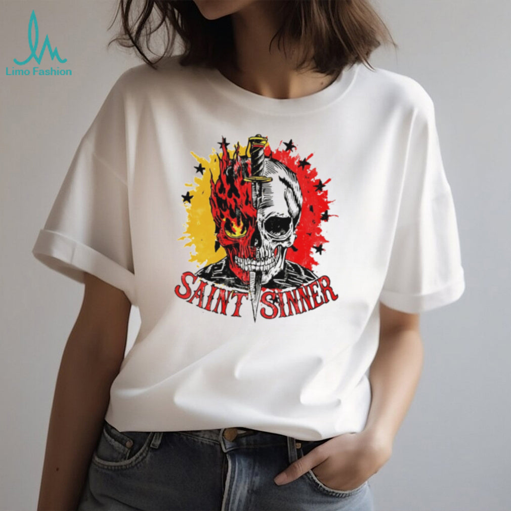 Saint Sinner Skull with Dagger Gothic Dark Art shirt