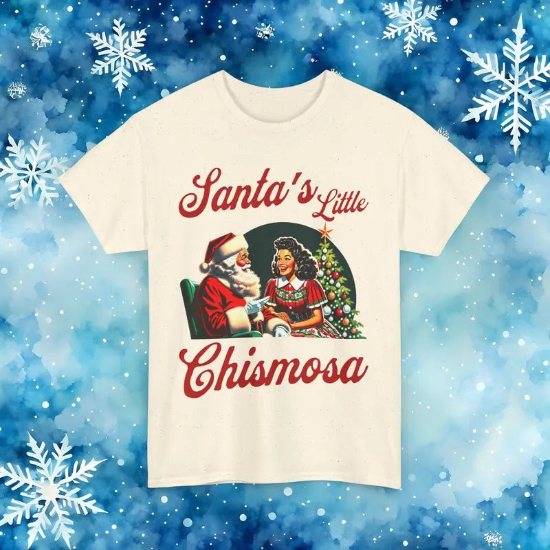 Santa'S Little Chismosa Funny Gossip Lovers Camiseta Navideñ Chistosa T-Shirts