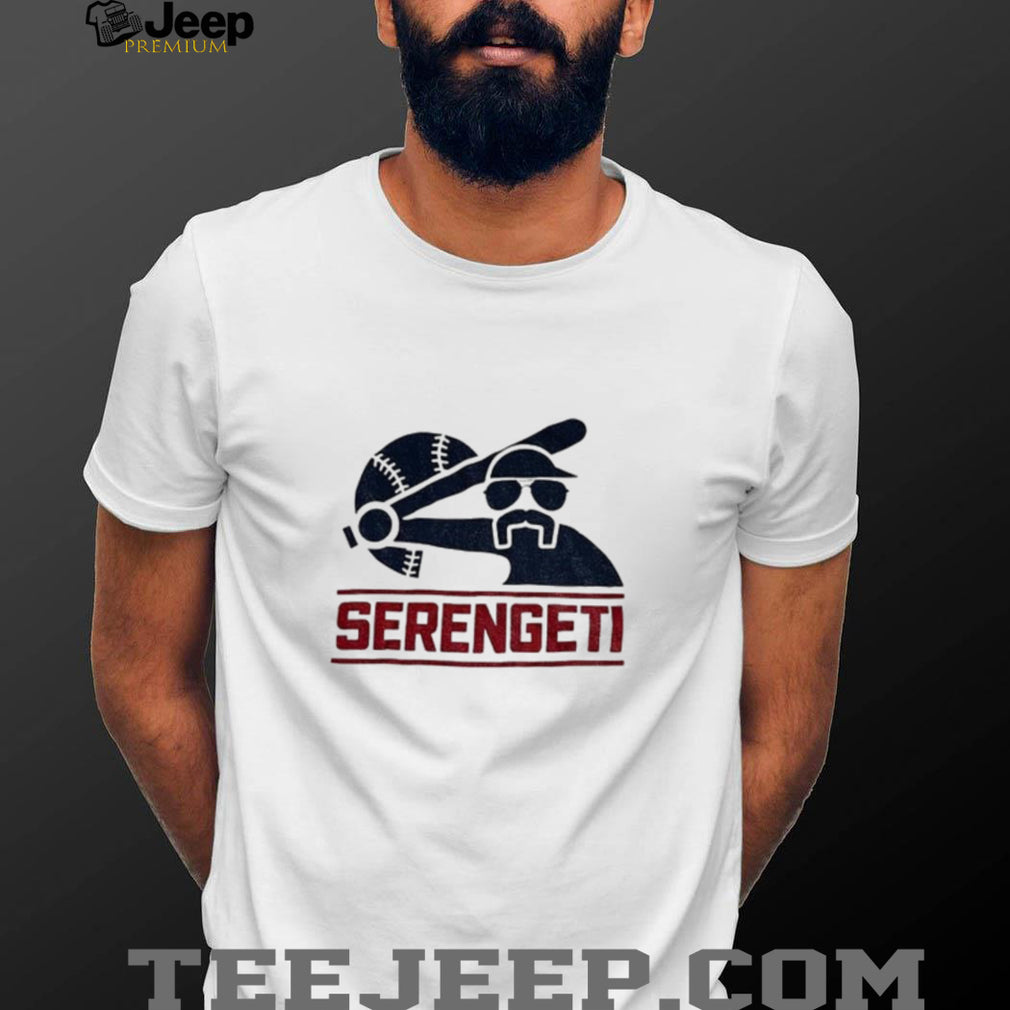 Serengeti mustache sunglasses White Sox logo style shirt