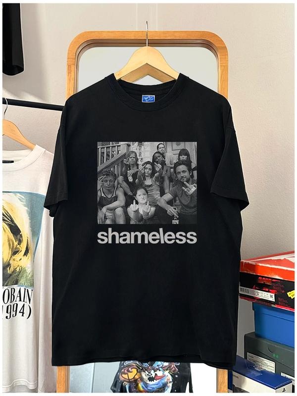 Shameless "Family" Vintage Anime 100% Cotton Original Top Black Casual Menswear T-Shirts