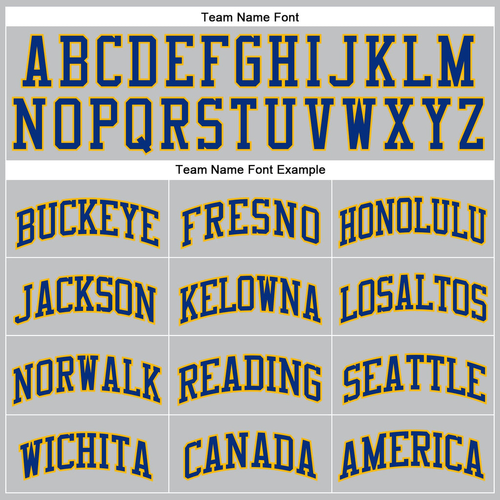 Custom Gray Royal-Gold Authentic Throwback Basketball Jersey