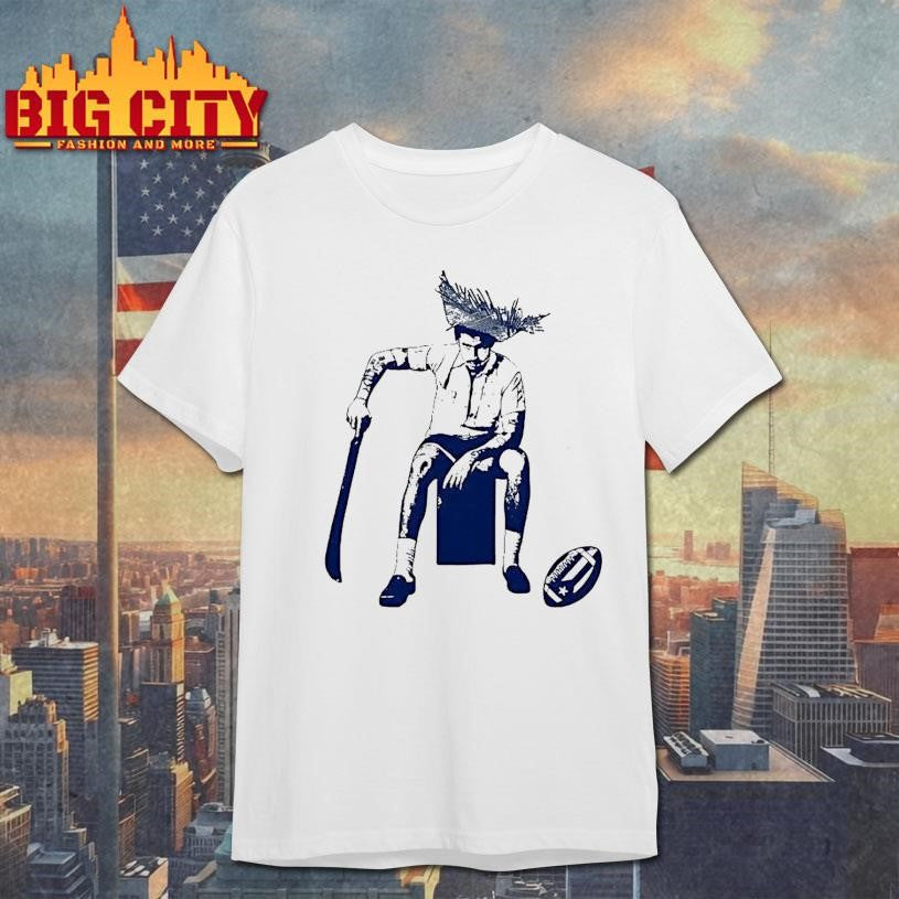 Sitting Man Straw Hat Machete Puerto Rico Flag Football Shirt