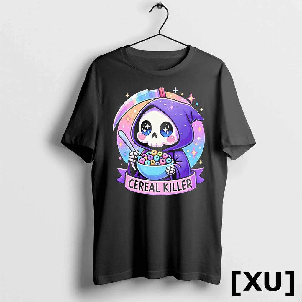 Skeleton Death Cereal Killer Cartoon Halloween Tshirts Sweater