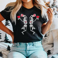 Skeleton Valentines Skull Shirt Cute Skeleton Valentines Dancing Skeleton Valentines Skull Heart Shirt T-Shirts