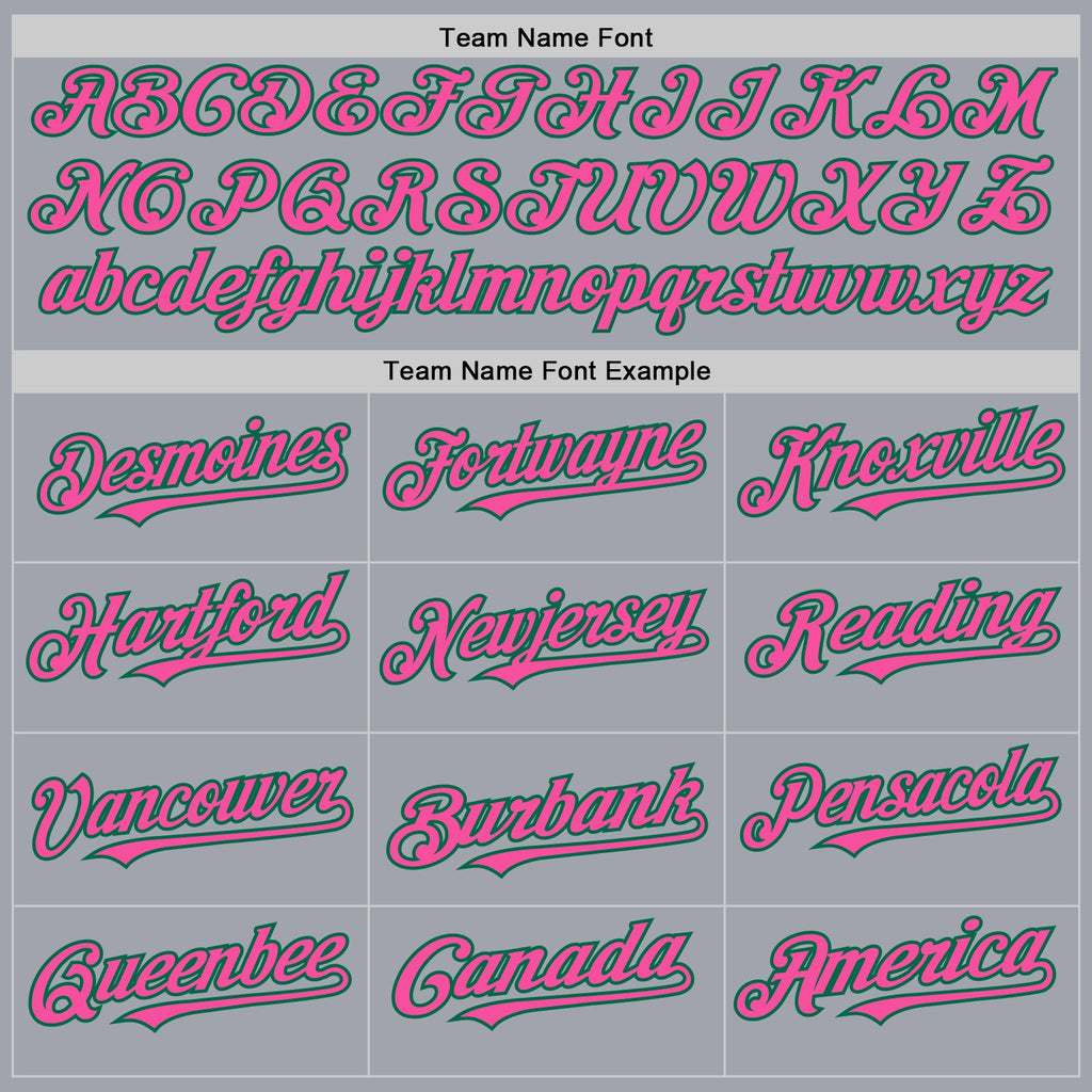 Custom Gray Pink-Kelly Green Authentic Sleeveless Baseball Jersey