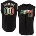 Custom Black Vintage Mexican Flag-Cream Authentic Sleeveless Baseball Jersey