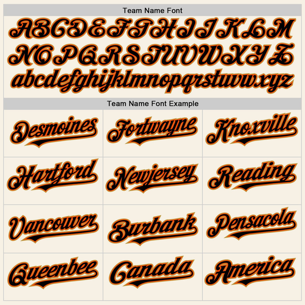 Custom Cream Black Orange-Old Gold Authentic Sleeveless Baseball Jersey