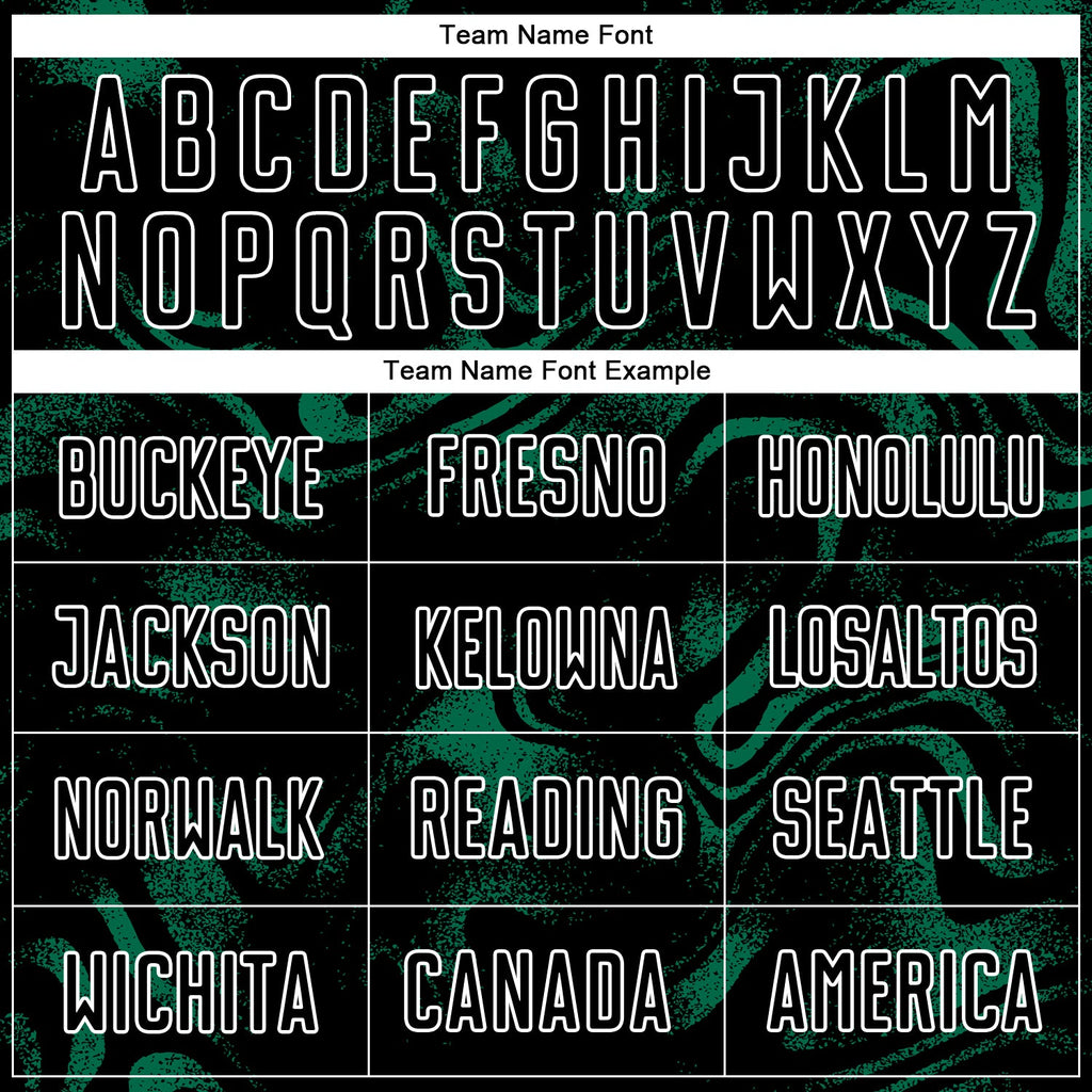 Custom Black Kelly Green-White Abstract Liquid Sublimation Soccer Uniform Jersey