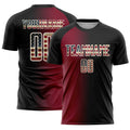 Custom Black Vintage USA Flag Crimson-Cream Sublimation Gradient Fashion Soccer Uniform Jersey