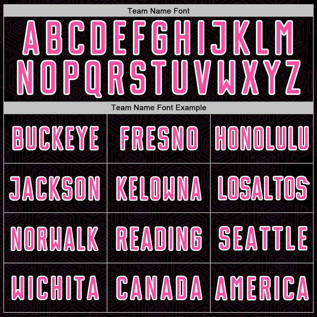Custom Black Pink-White Geometric Shape Sports Sublimation Soccer Uniform Jersey