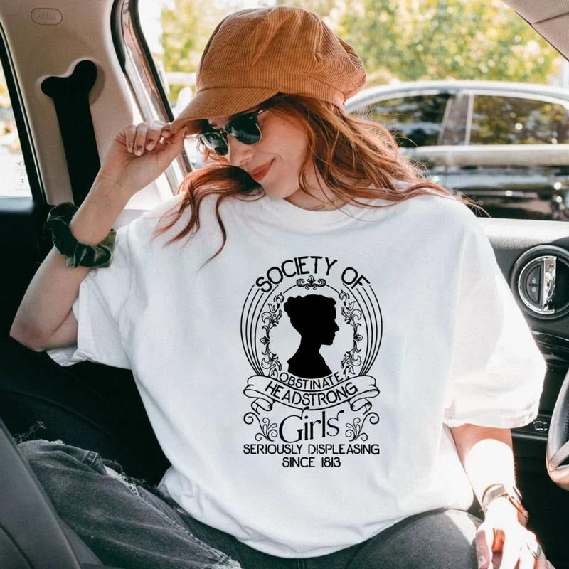 Society Obstinate Headstrong Strong Girl Shirt Pride Prejudice Feminist Short Sleeve Round Neck T-Shirts