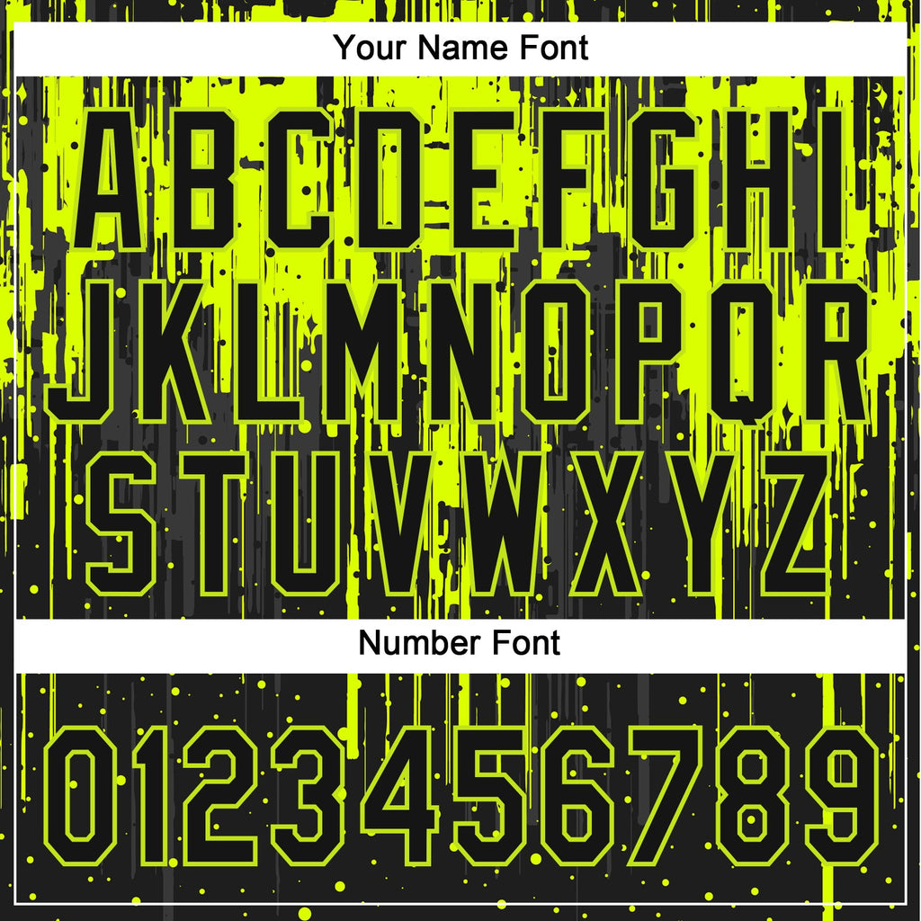 Custom Black Black-Neon Green 3D Pattern Two-Button Unisex Softball Jersey