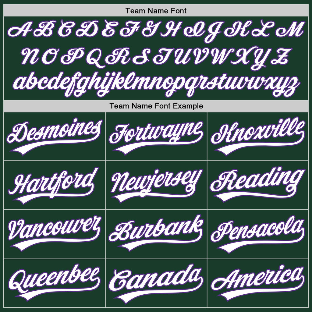 Custom Green White-Purple Two-Button Unisex Softball Jersey