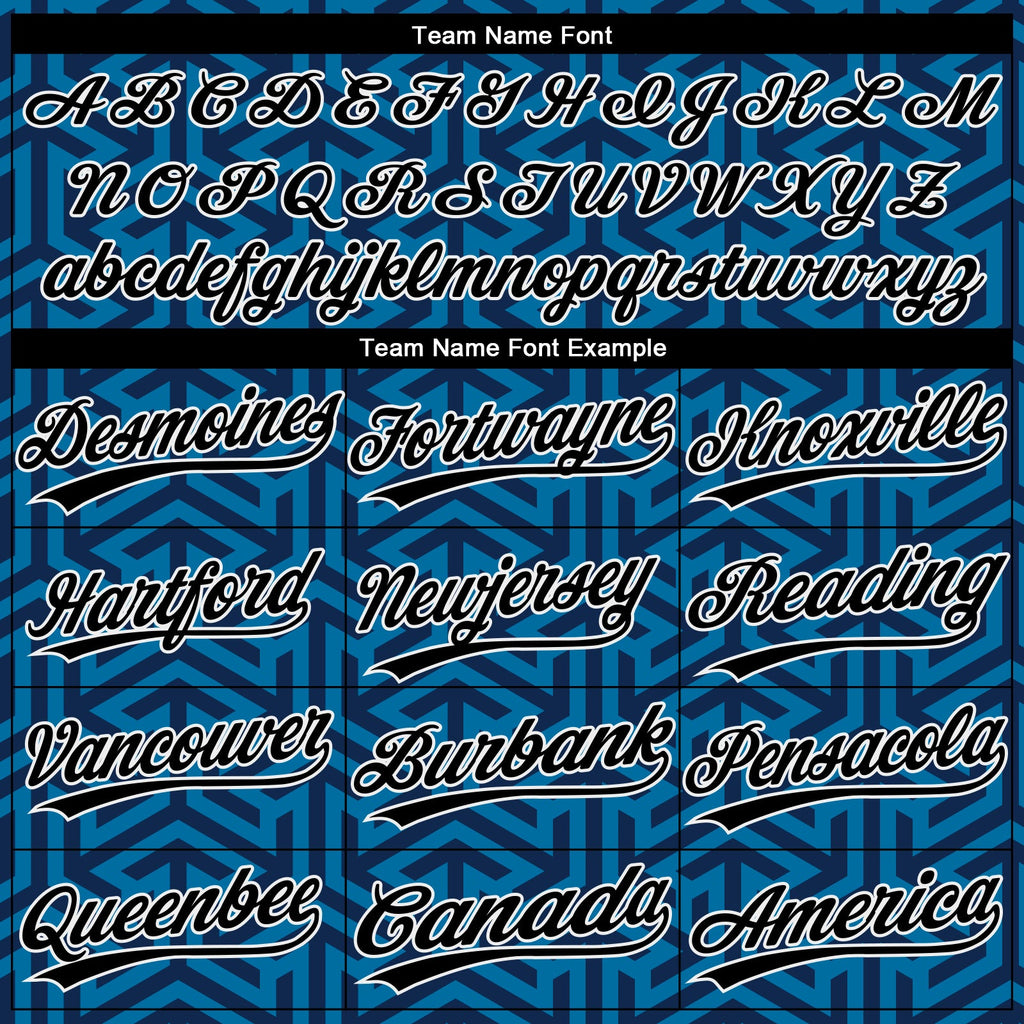 Custom Blue Black-White 3D Pattern Two-Button Unisex Softball Jersey