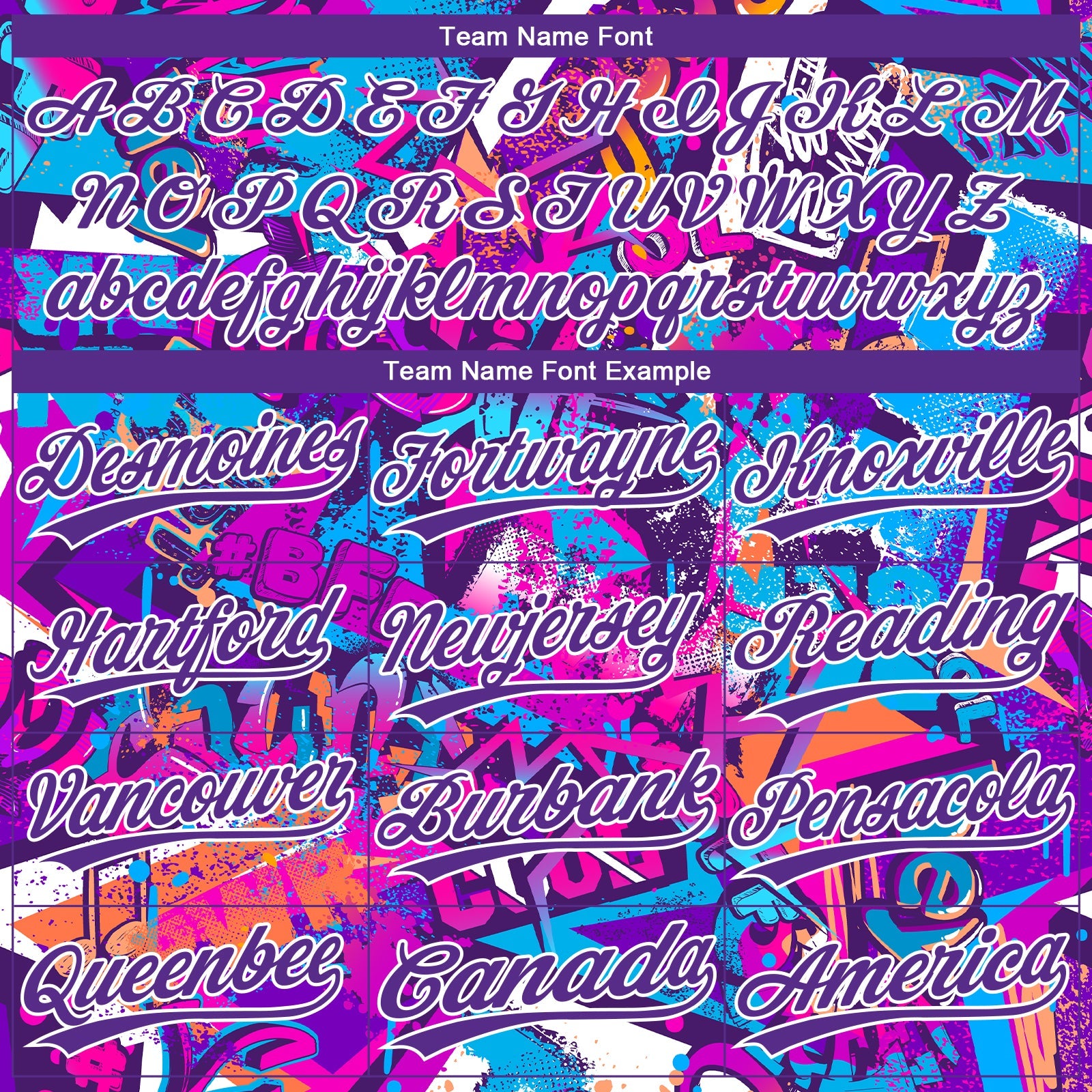 Custom Graffiti Pattern Purple-White 3D Bright Psychedelic Two-Button Unisex Softball Jersey