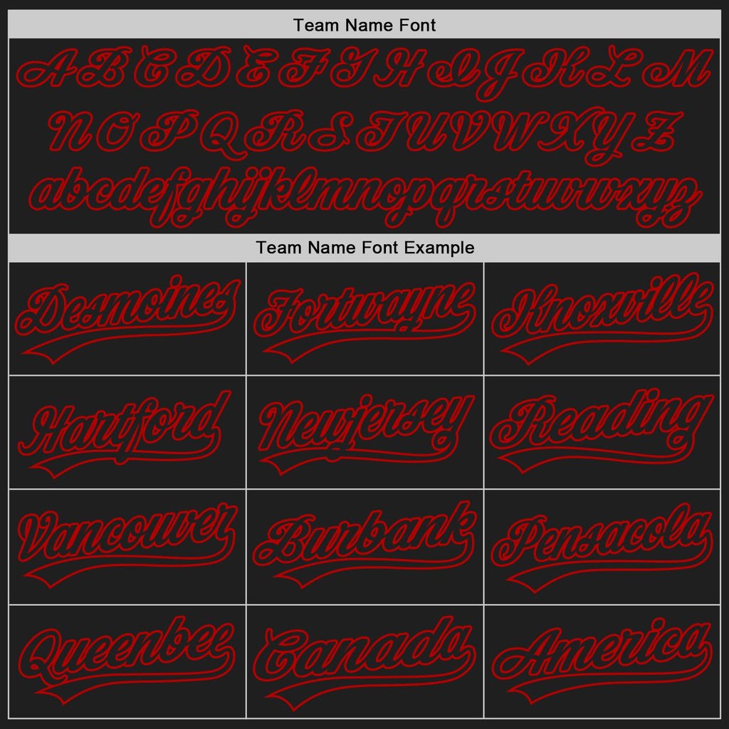 Custom Black Black-Red Two-Button Unisex Softball Jersey
