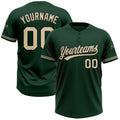 Custom Green City Cream-Black Two-Button Unisex Softball Jersey