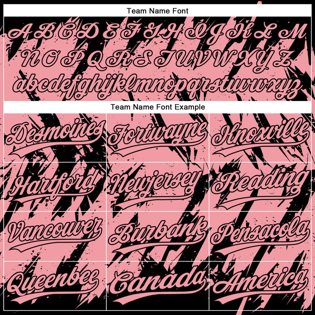 Custom Black Medium Pink 3D Pattern Abstract Sharp Shape Two-Button Unisex Softball Jersey