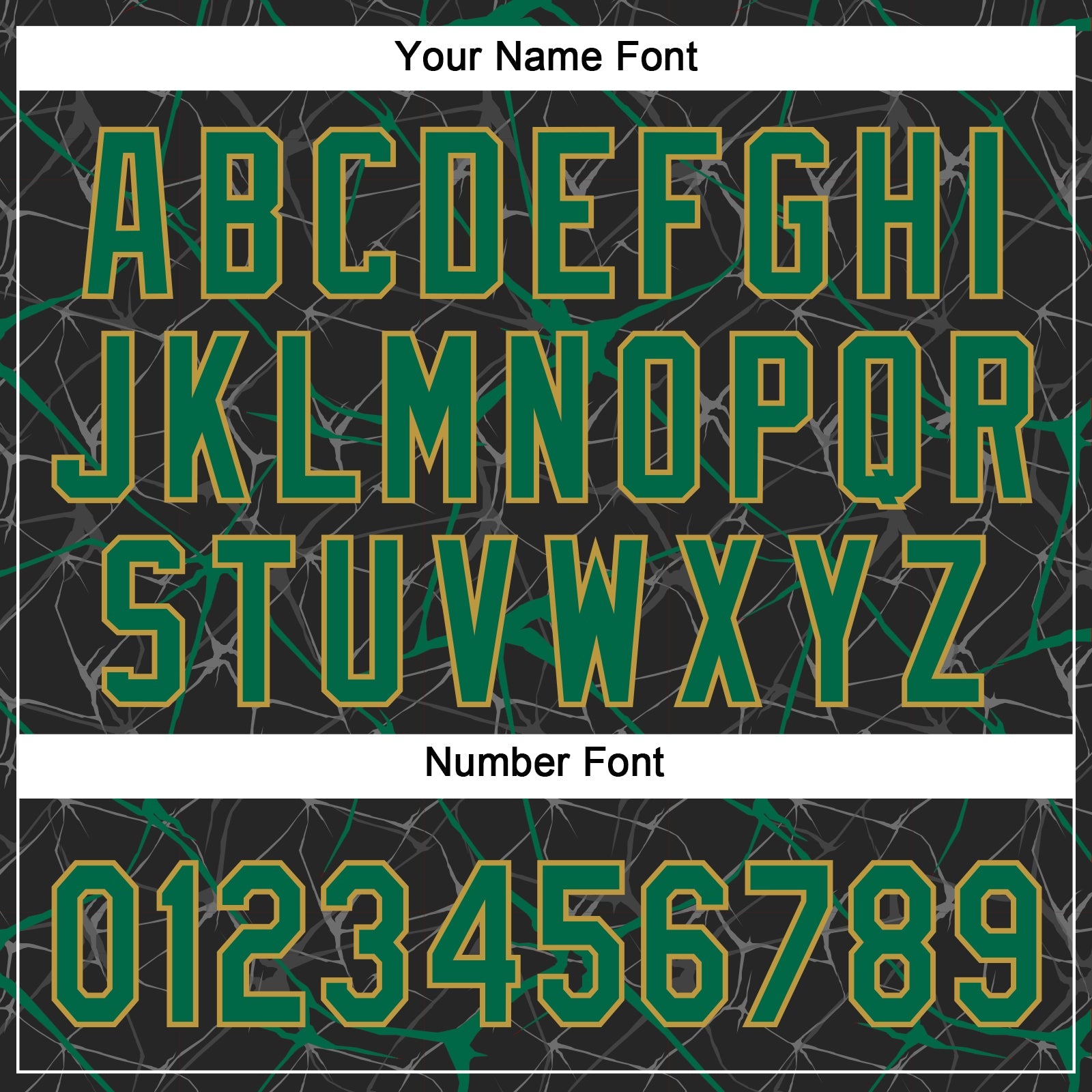 Custom Black Kelly Green-Old Gold 3D Pattern Abstract Network Two-Button Unisex Softball Jersey