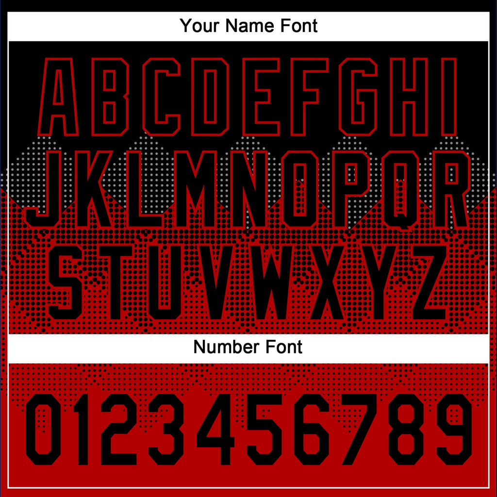 Custom Black Red 3D Pattern Gradient Square Shapes Two-Button Unisex Softball Jersey