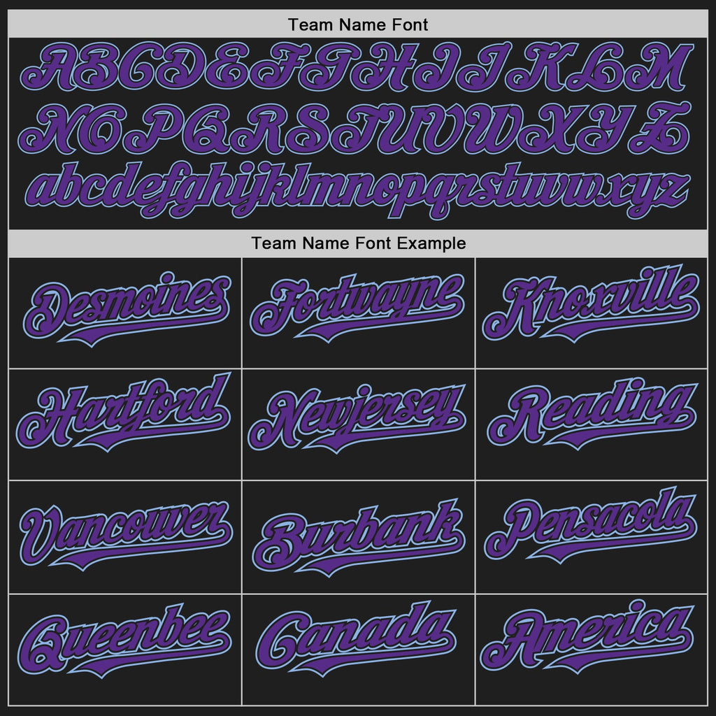 Custom Black Light Blue Pinstripe Purple Two-Button Unisex Softball Jersey