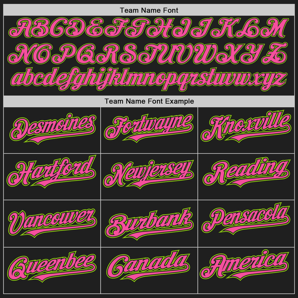 Custom Black Neon Green Pinstripe Pink Two-Button Unisex Softball Jersey